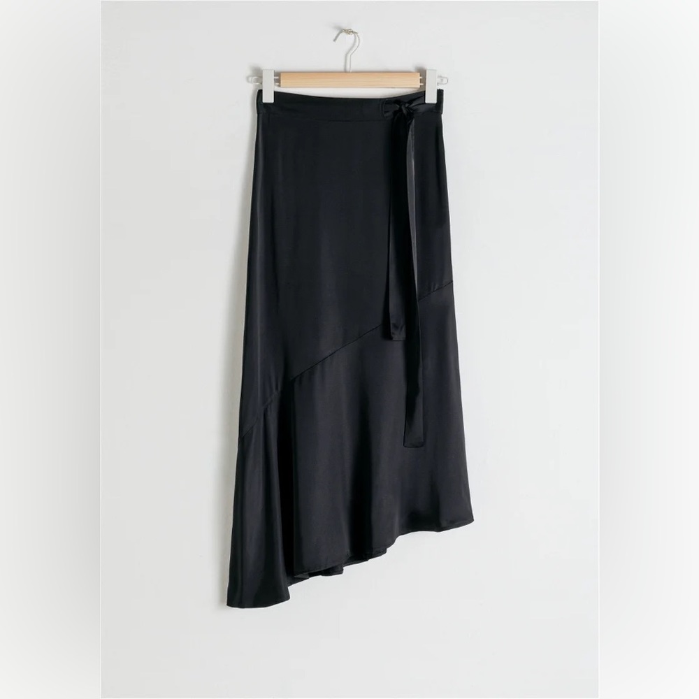 NWOT Asymmetric Satin Midi Skirt